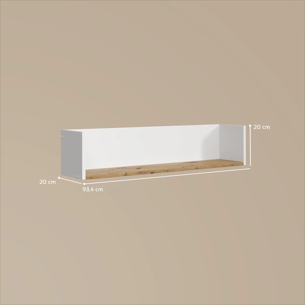 Wandregal Paolina Weiß/Artisan 93.4 x 20 cm livinity®