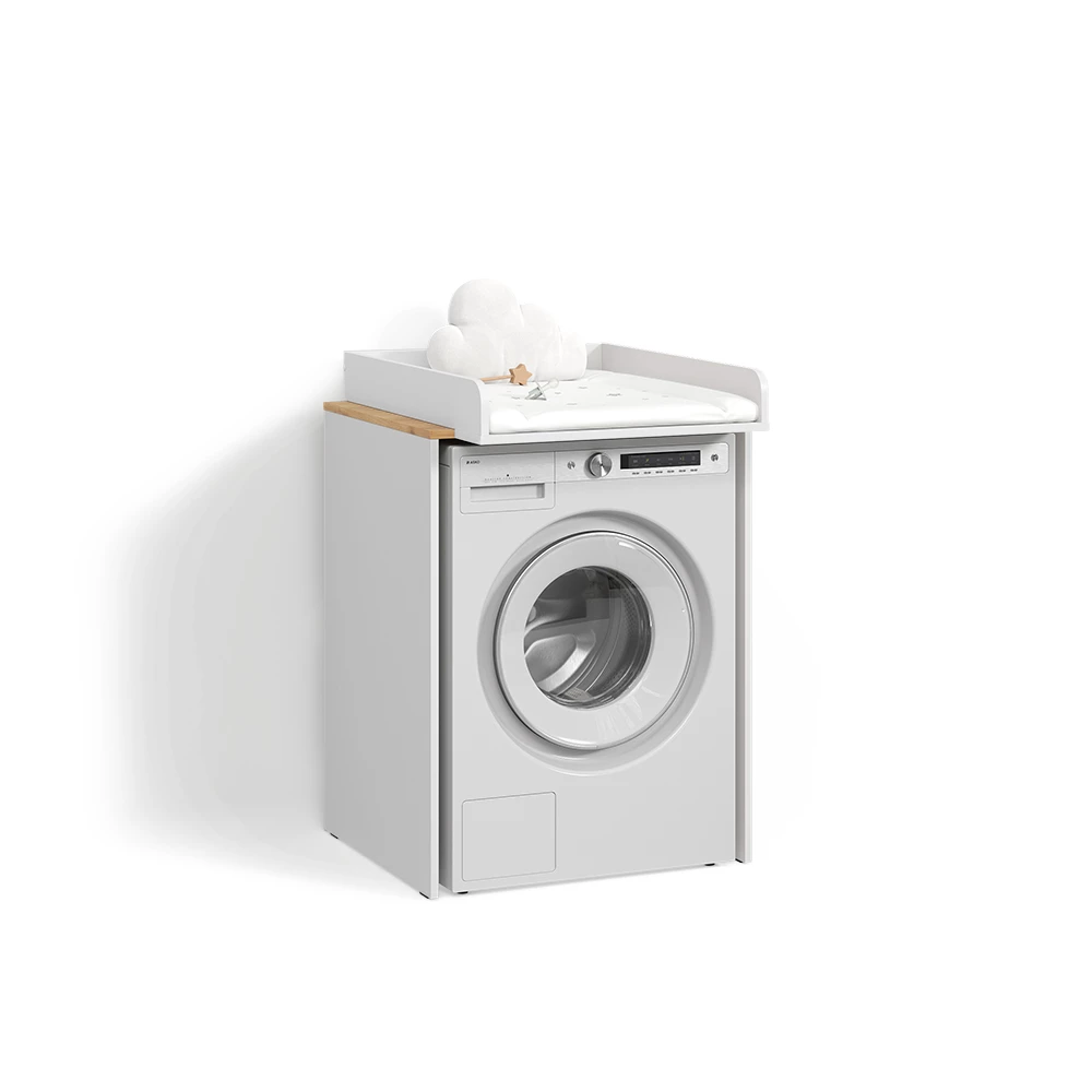 Waschmaschinenschrank Paolina Weiß/Artisan 68 x 88.2 cm 2 Teile mit Wickelauflage livinity®