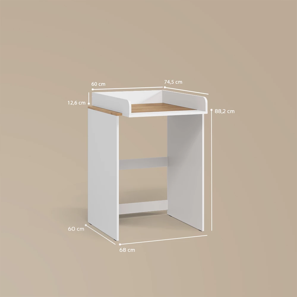 Waschmaschinenschrank Paolina Weiß/Artisan 68 x 88.2 cm 2 Teile mit Wickelauflage livinity®