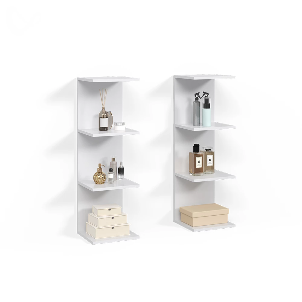 Wandregal Vesuvio Weiß 30 x 95 cm 2er Set livinity®