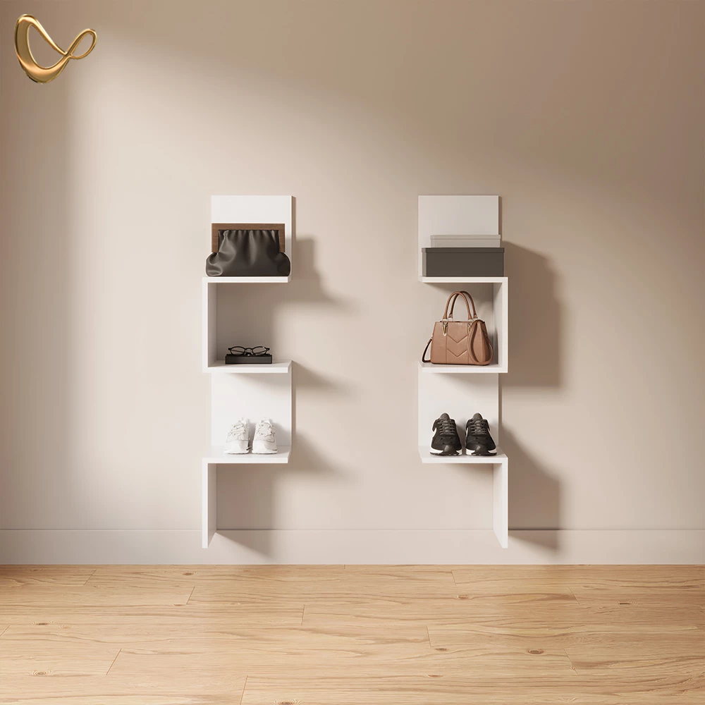 Eckregal Vesuvio Weiß 28 x 116.4 cm 2er Set livinity®
