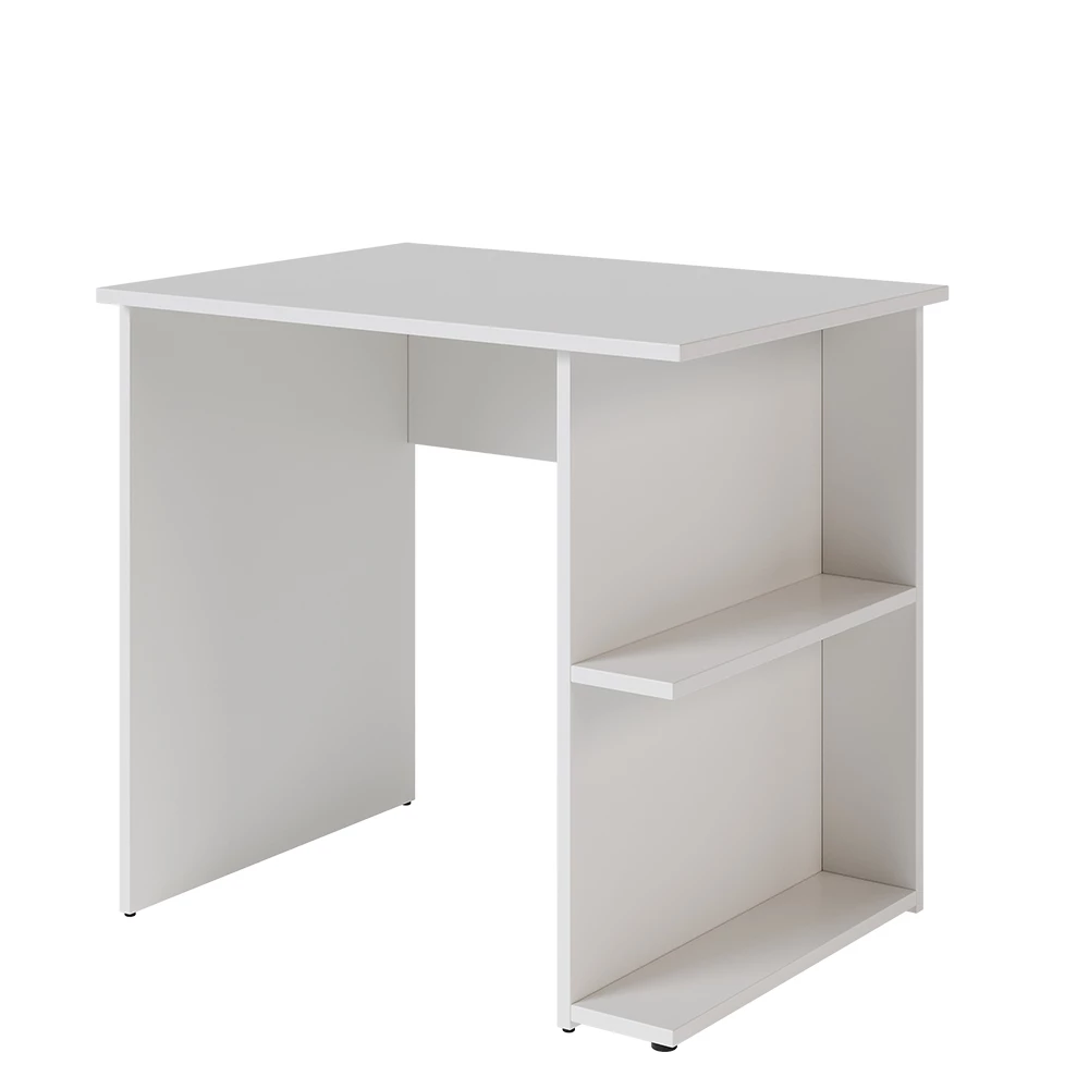 Schreibtisch in Weiß auf weißem Hintergrund