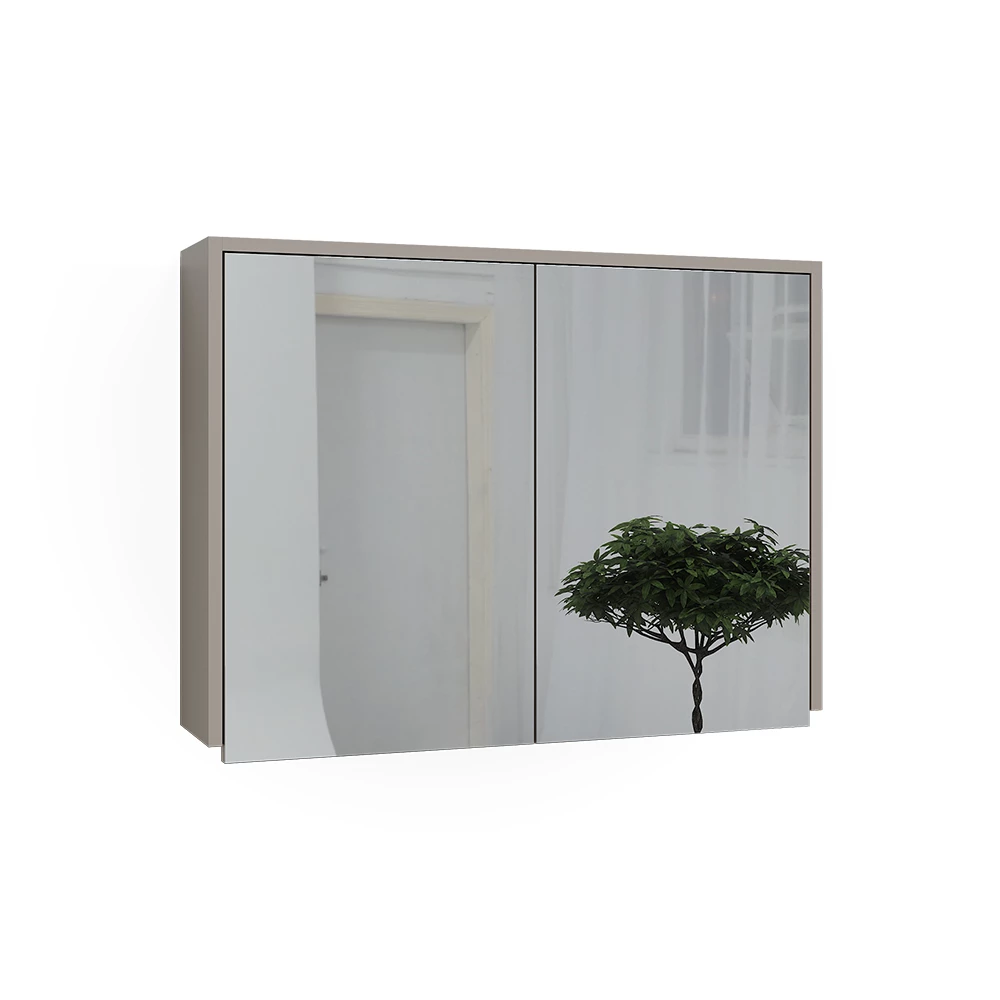 Specchio contenitore bagno in Cashmere/Artigianale on white background