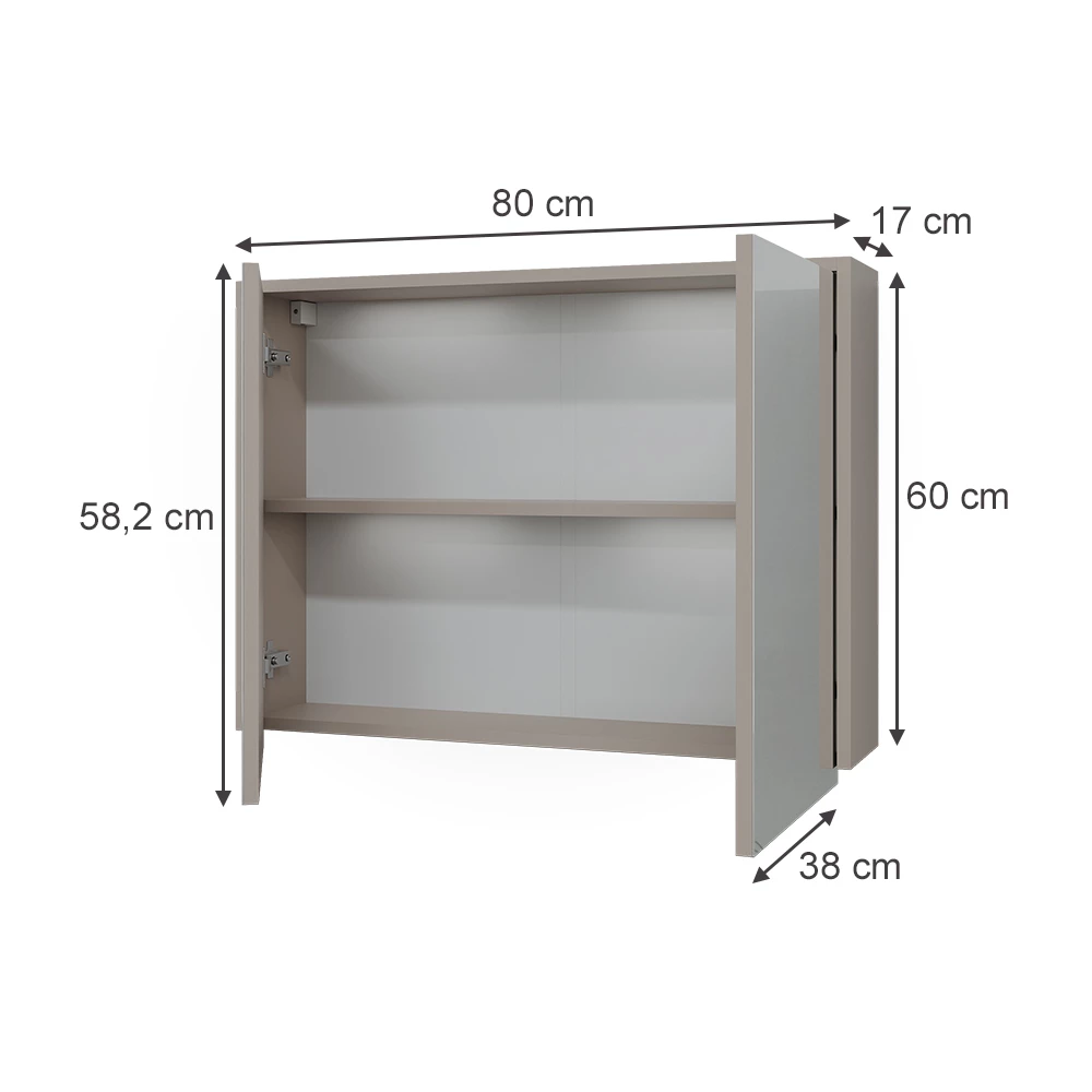 Specchio contenitore bagno in Cashmere/Artigianale on white background