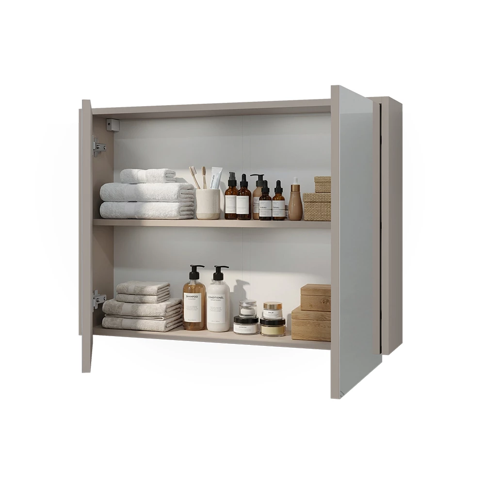 Badkamerspiegelkast in Kasjmier/Artisan on white background with decorative elements