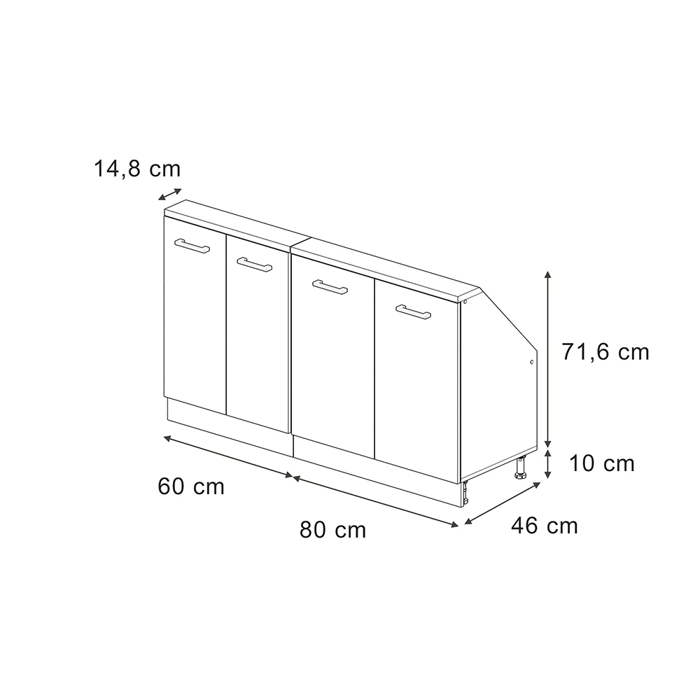 Kastenset voor schuine wand in Witte golf on white background