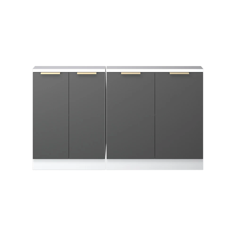 Gros plan de Ensembles de meuble de rangement sous pente en Anthracite-or, montrant la texture/les détails