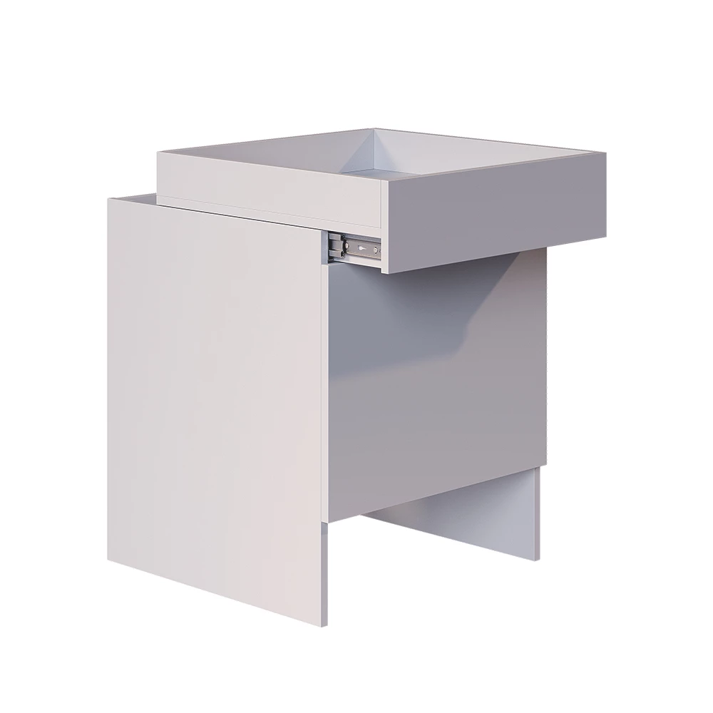 Universal cabinet in White on white background