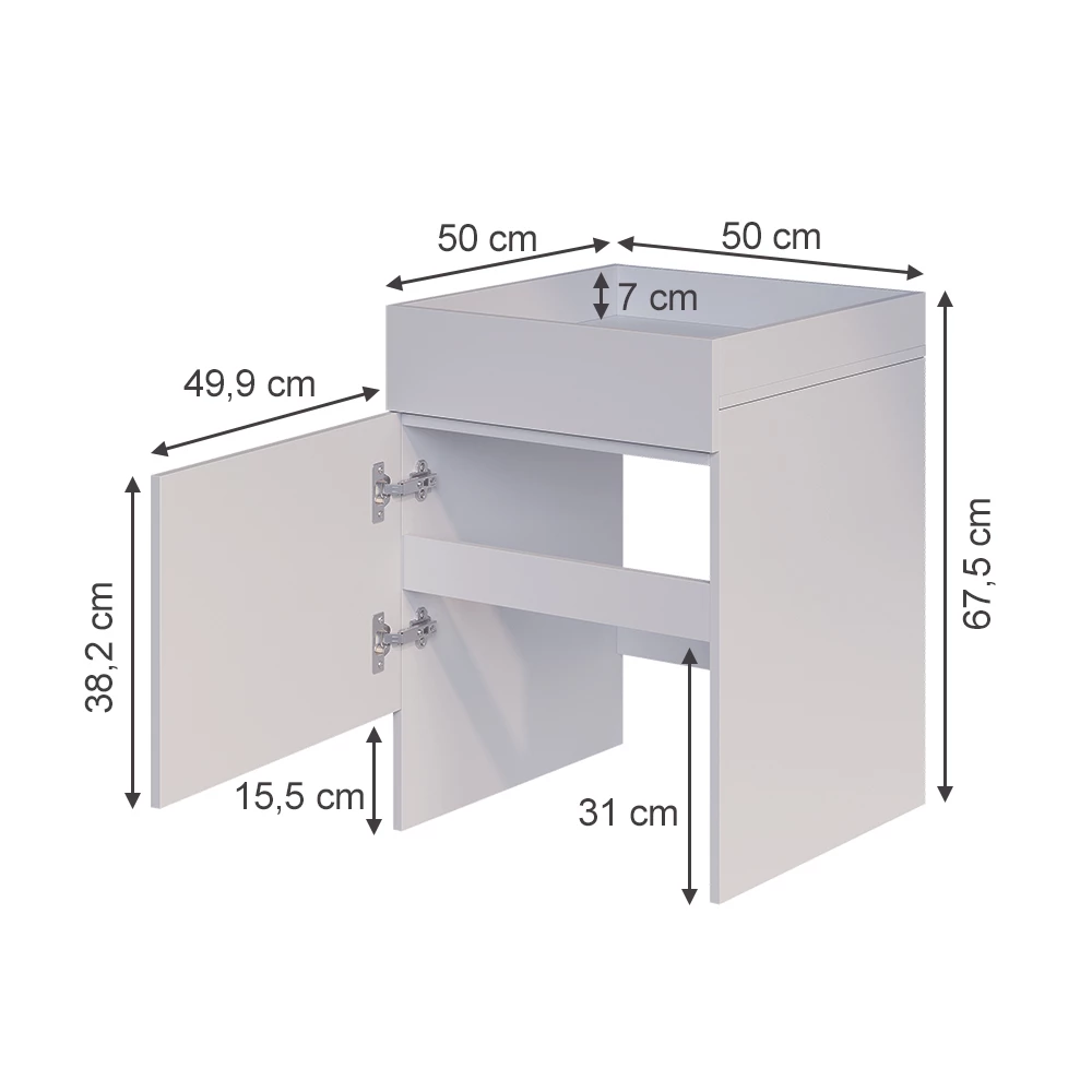 Universal cabinet in White on white background