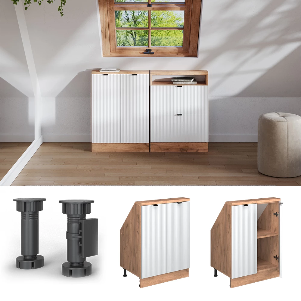 Šikmá skriňa in Biele zvlnenie on white background