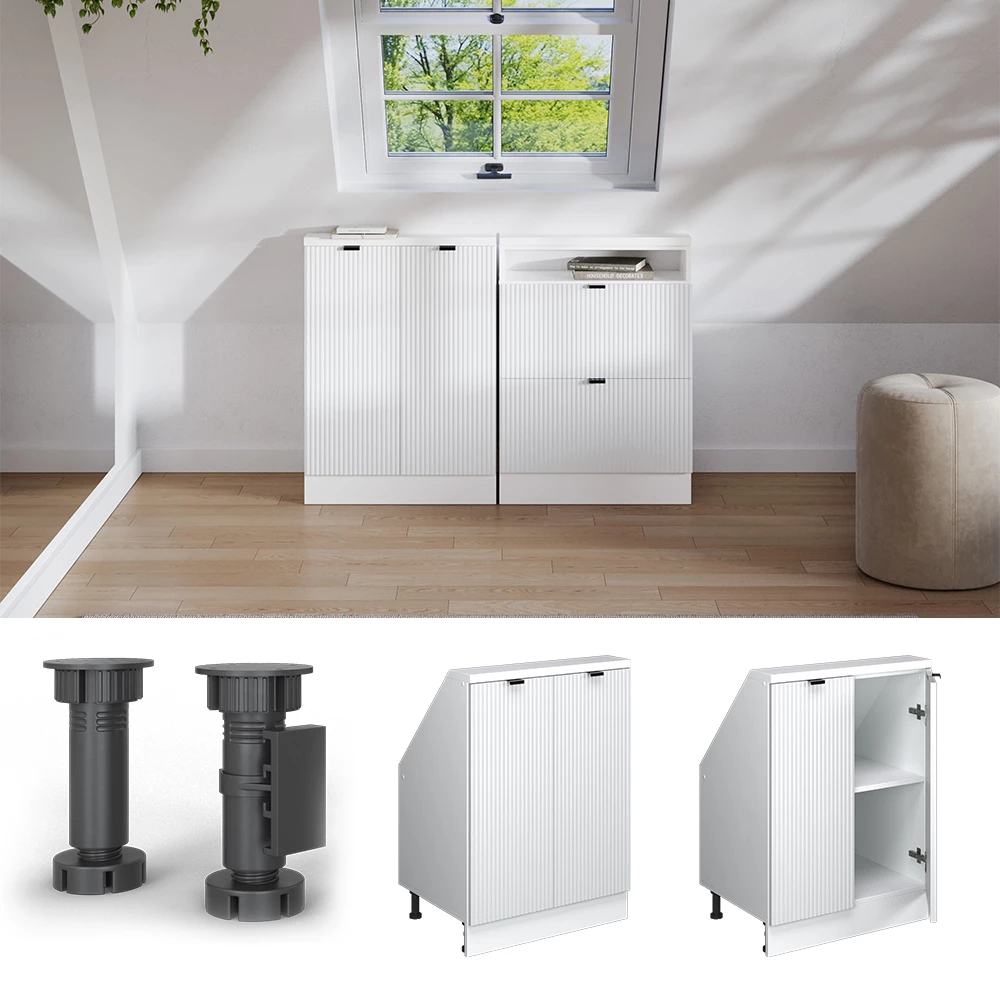 Šikmá skriňa in Biele zvlnenie on white background