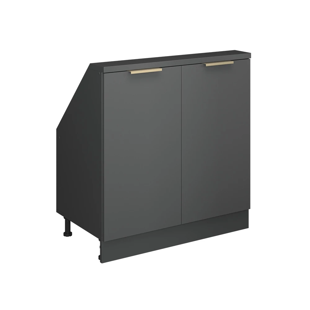 Šikmá skriňa in Antracitové zlato on white background