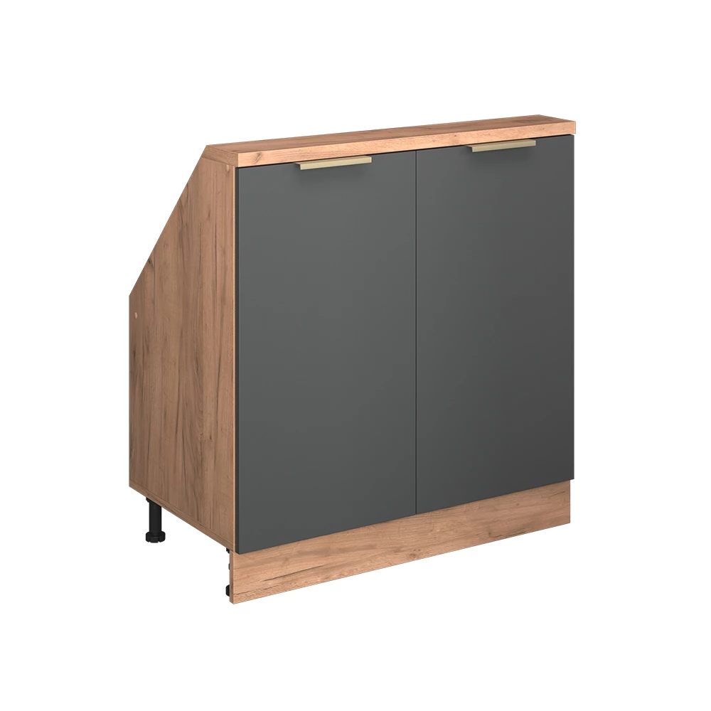 Šikmá skriňa in Antracitové zlato on white background