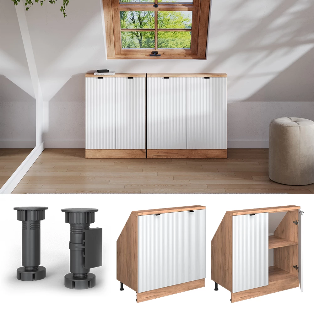 Šikmá skriňa in Biele zvlnenie on white background