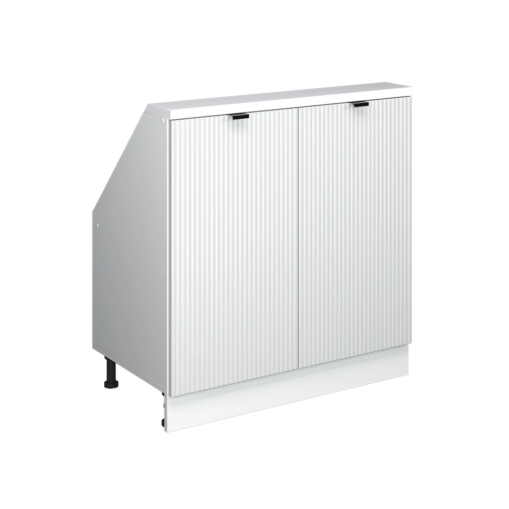 Viistokaappi in Valkoinen aallotus on white background