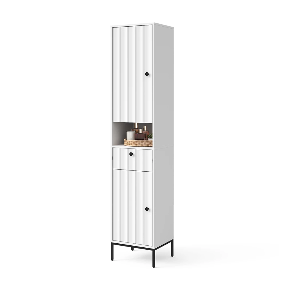 Badkamerkast in Wit on white background with decorative elements