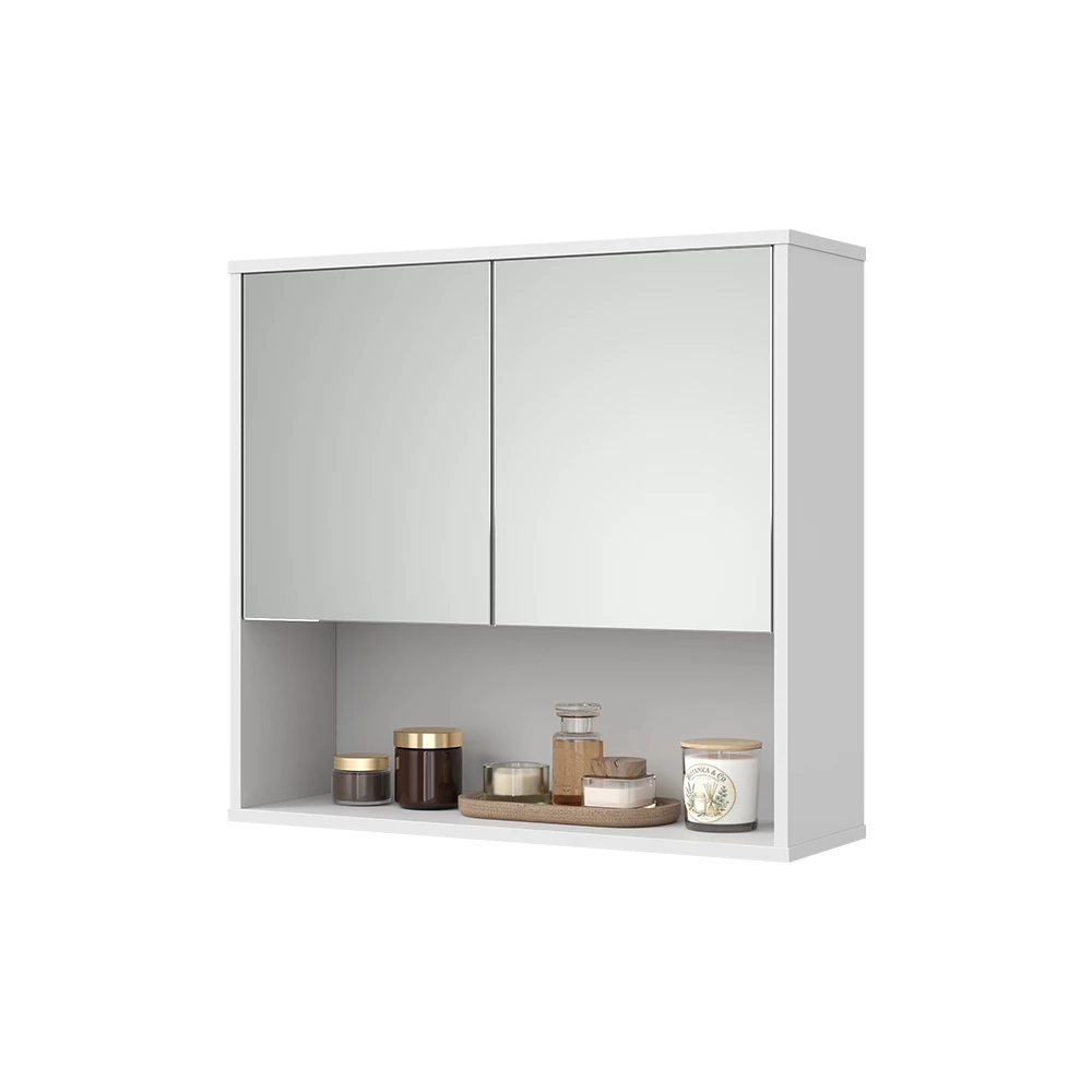 Badkamerspiegelkast in Wit on white background with decorative elements