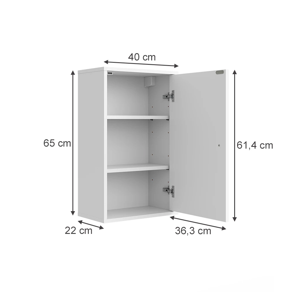 Armoire murale en Blanc sur fond blanc