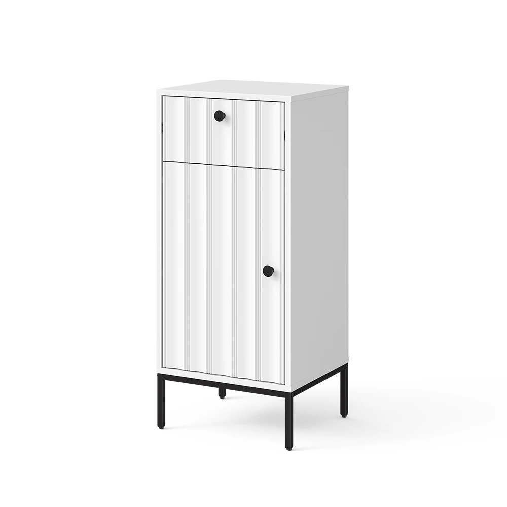 Midi cabinet in White on white background