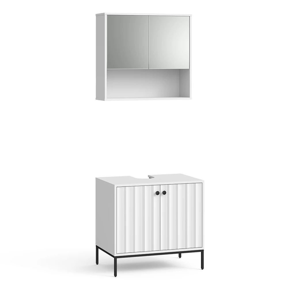 Badkamermeubelset in Witte golf on white background