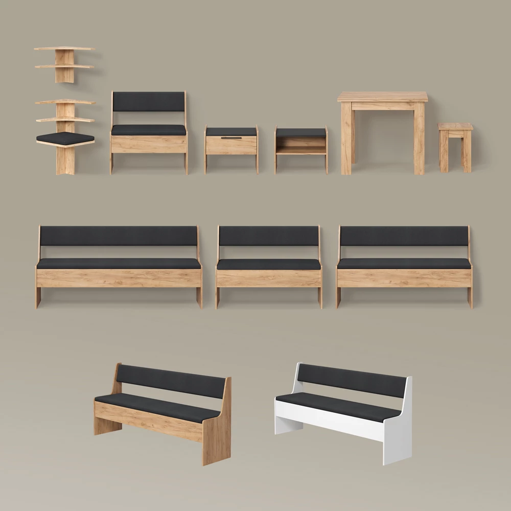 Eckregal Tiberio Sandeiche 43.5 x 37 cm livinity®