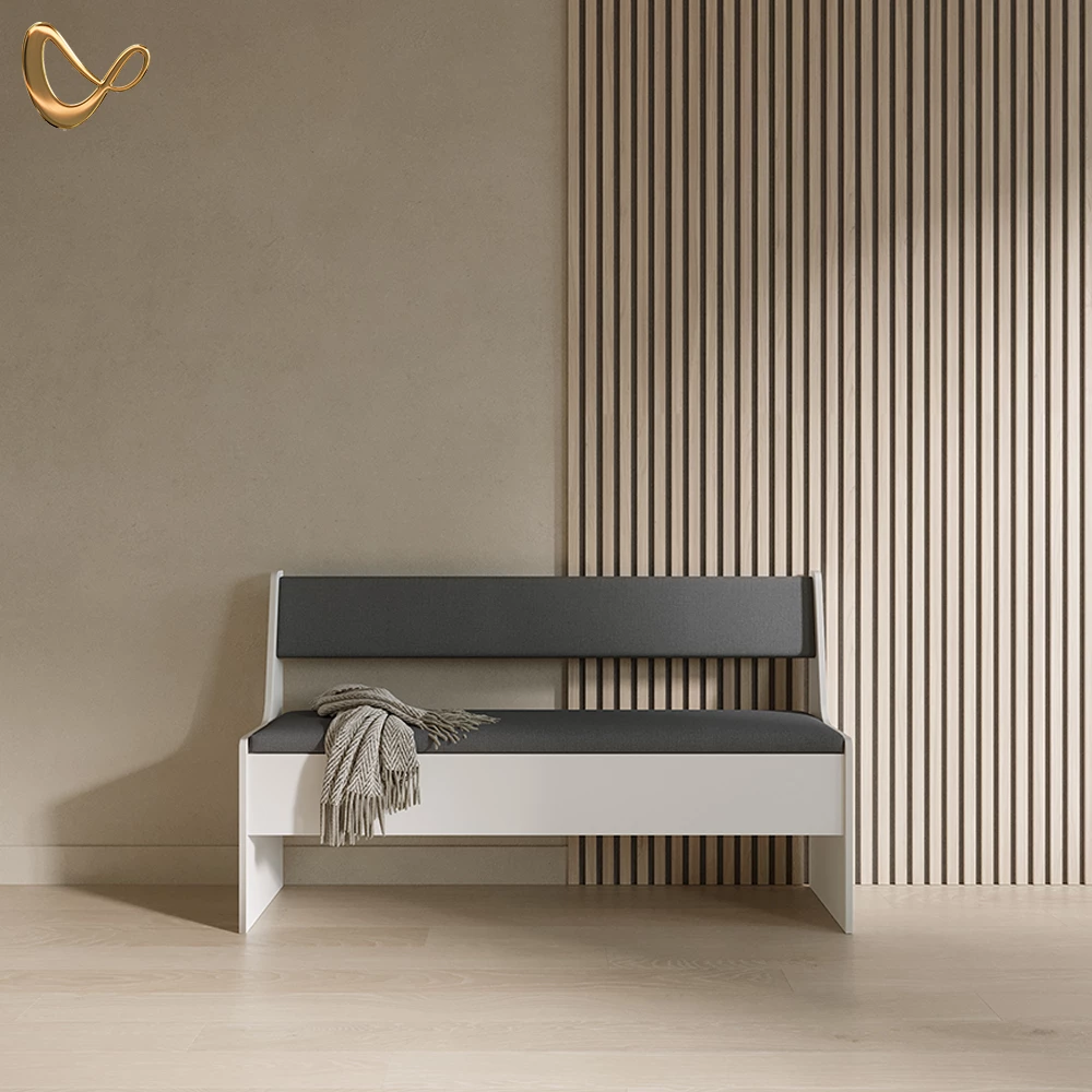 Esszimmer-Bank Tiberio Weiß 41.5 x 136.6 cm livinity®