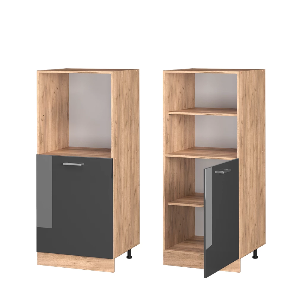 Herdumbauschrank R-Line Anthrazit Hochglanz 60 cm Vicco