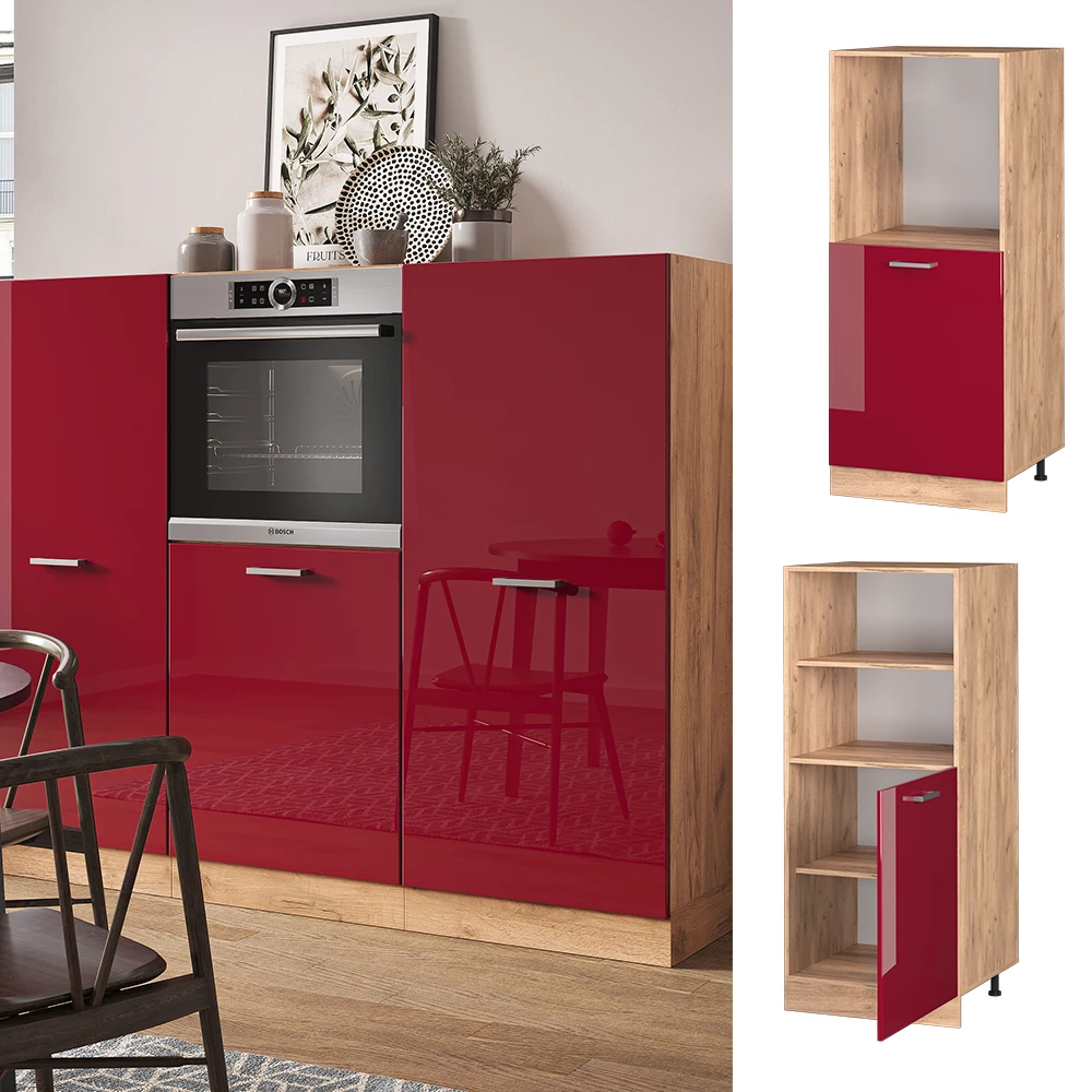 Herdumbauschrank R-Line Rot Hochglanz 60 cm livinity®