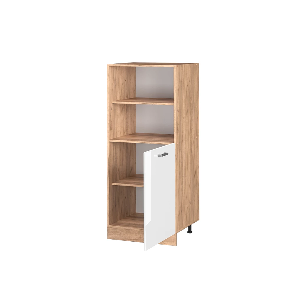 Sütőház szekrény Fehér magasfényű színben fehér háttéren dekoratív elemekkel