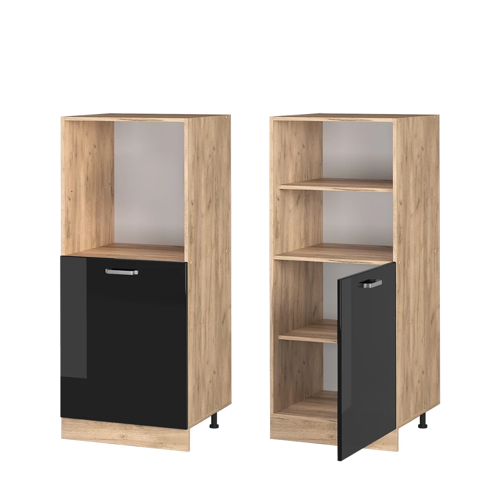 Armário de conversão de fogão R-Line Preto alto brilho 60 cm Vicco