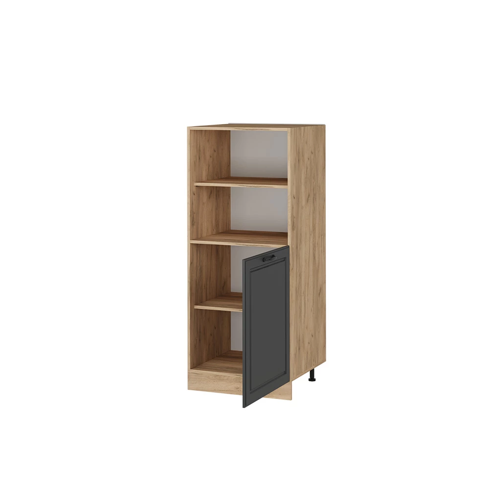 Meuble pour four en Anthracite campagne sur fond blanc avec des éléments décoratifs