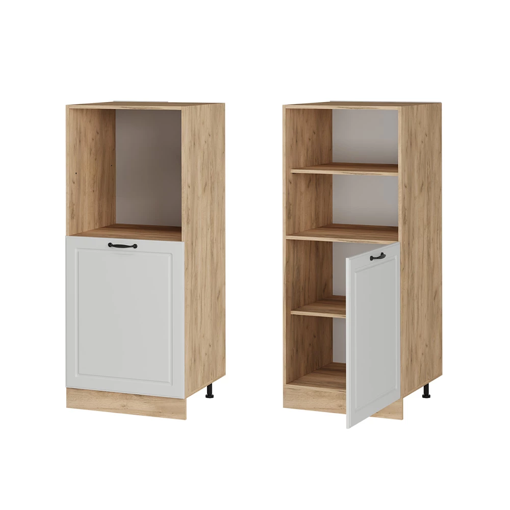 Mobile per forno da incasso R-Line Bianco country/Rovere dorato 60 cm Vicco