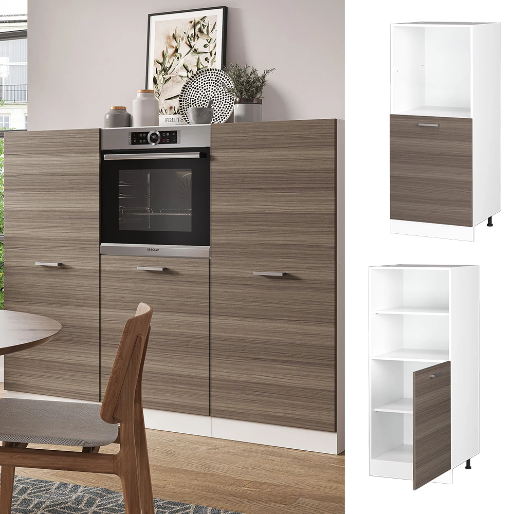 Armário de conversão de fogão in Cinza nobre, shown in ambient setting and on white background