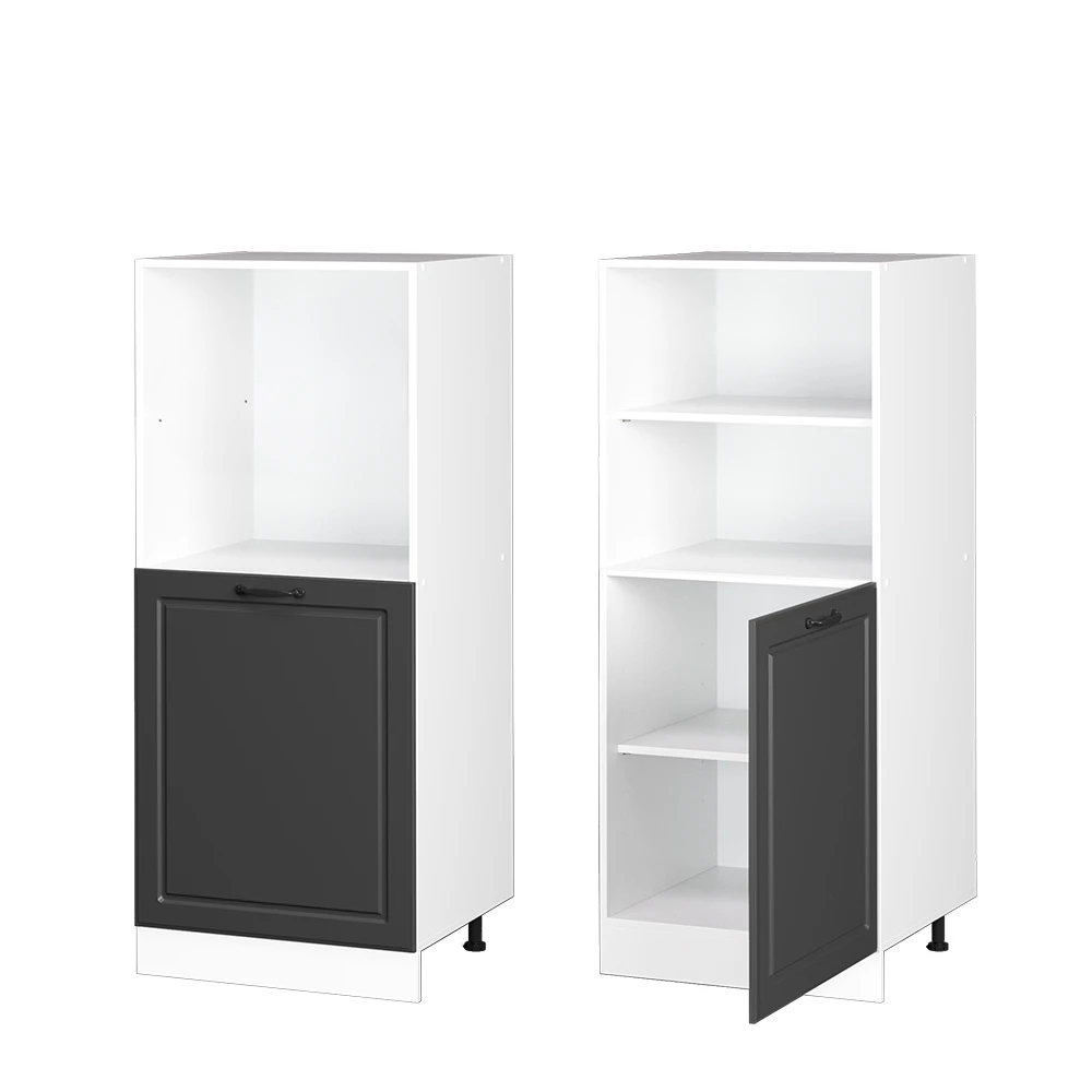 Herdumbauschrank R-Line Anthrazit Landhaus 60 cm livinity®