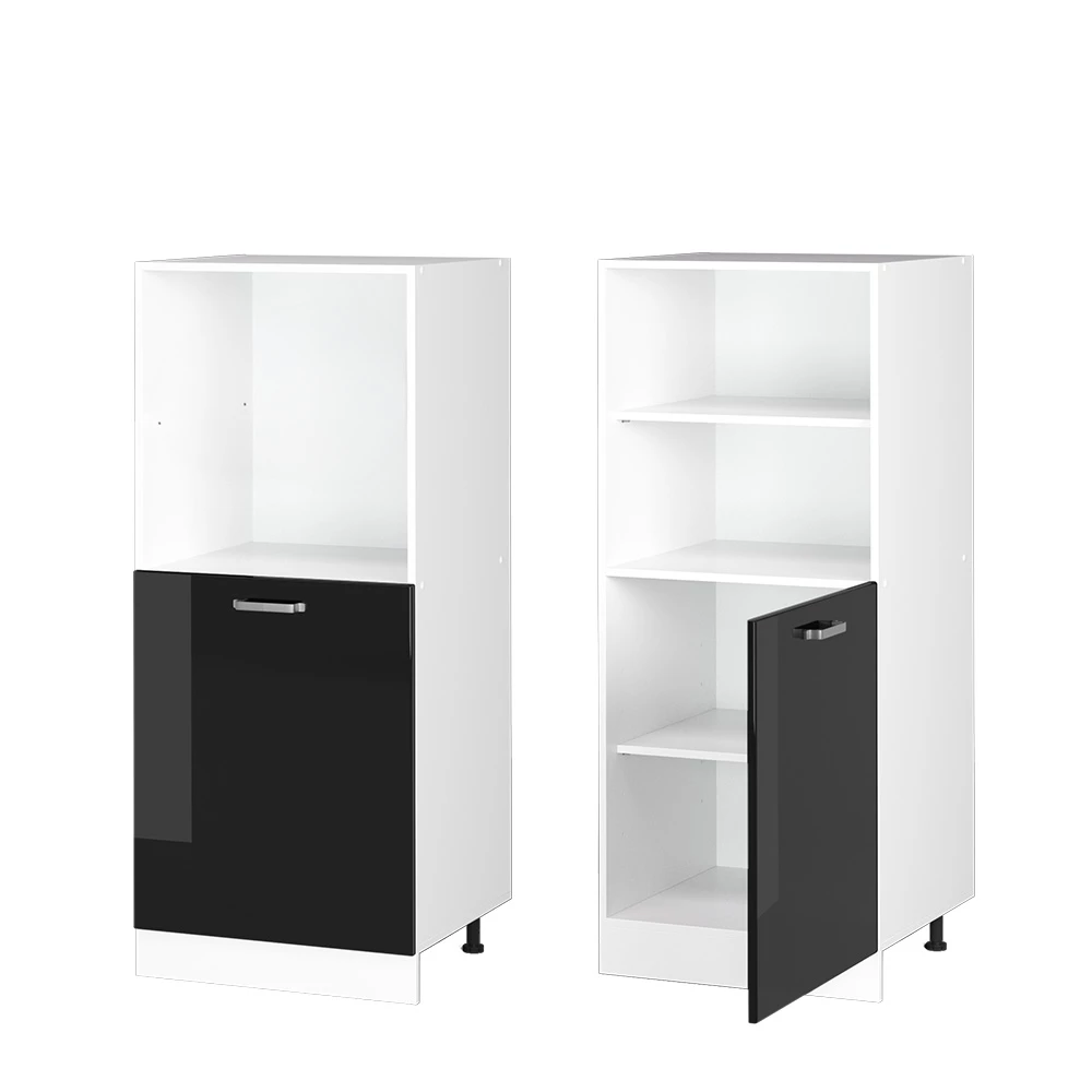 Armário de conversão de fogão R-Line Preto alto brilho 60 cm Vicco