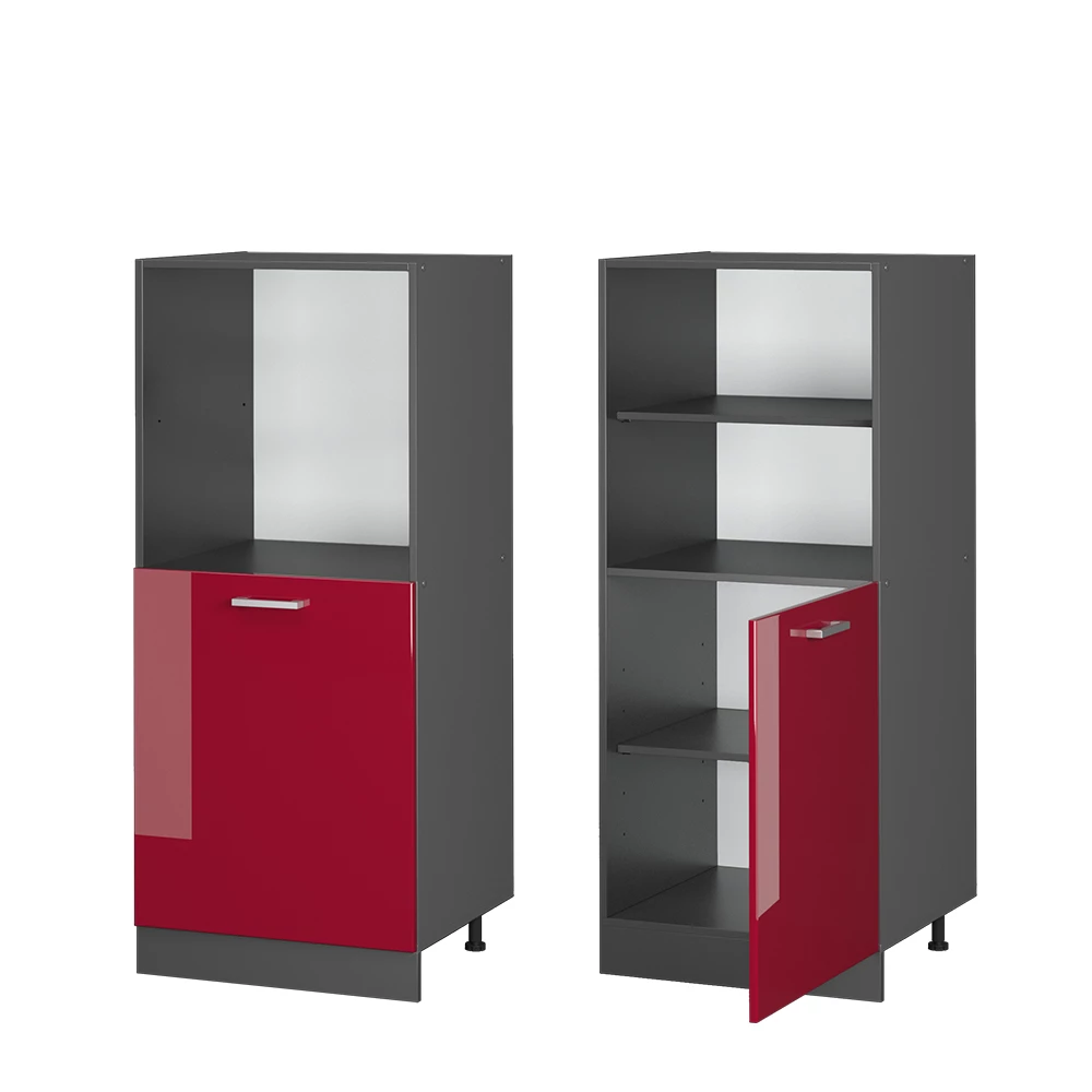 Sütőház szekrény R-Line Vörös magasfényű 60 cm Vicco