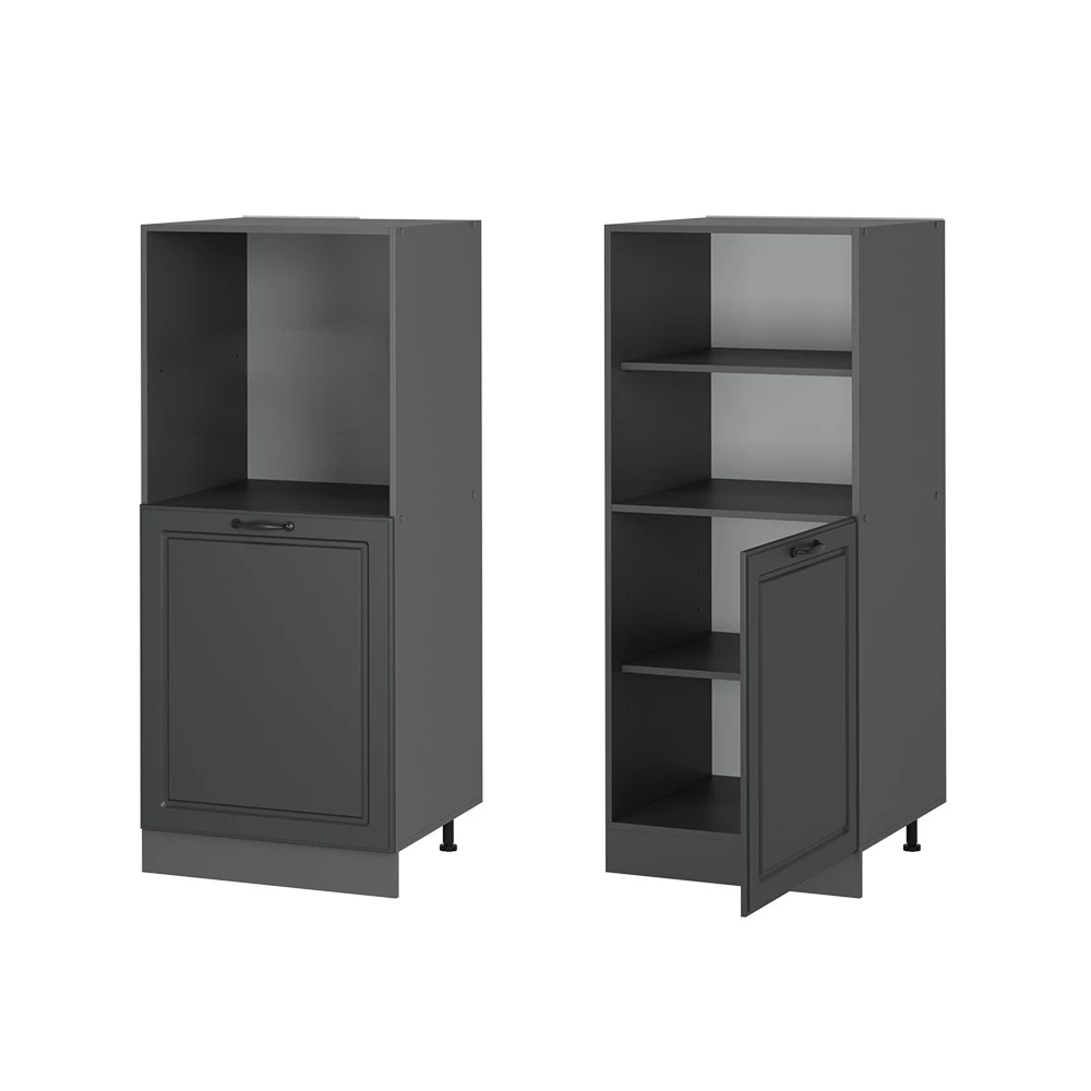 Herdumbauschrank R-Line Anthrazit Landhaus/Anthrazit 60 cm Vicco