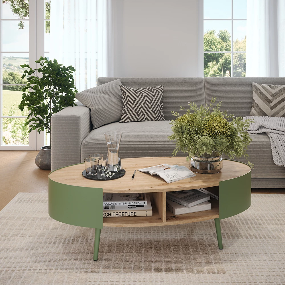 Couchtisch Lofta Grün 120 x 60 cm Vicco