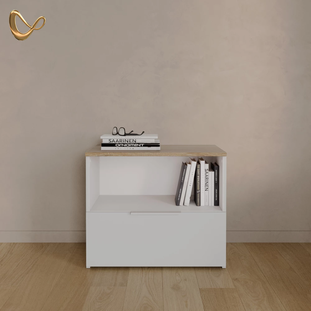 Kommode Piave Weiß/Sonoma mit klappe livinity®