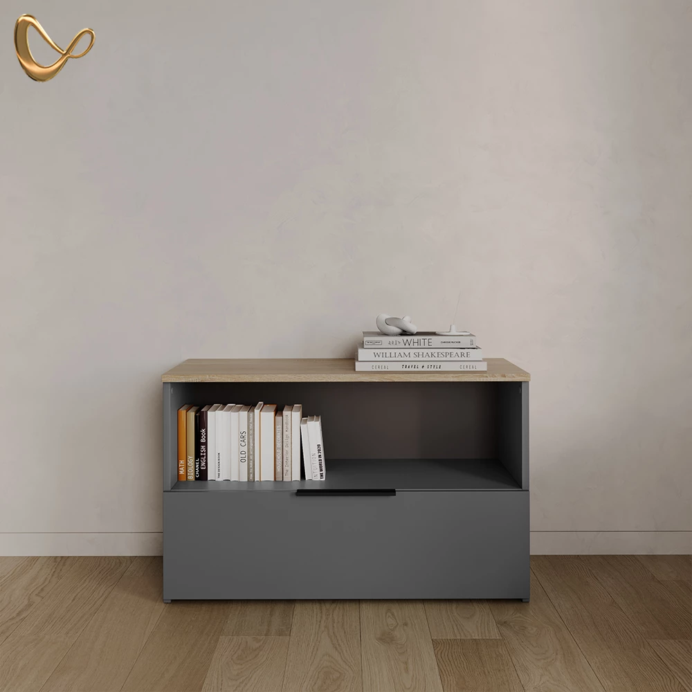 Kommode Piave Anthrazit/Sonoma mit 1 geschlossenem Fach livinity®