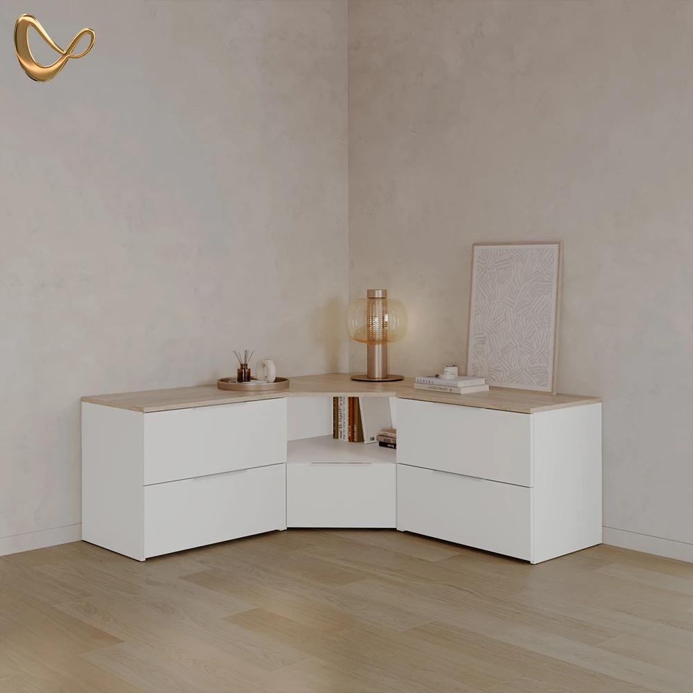 Wohnwand Piave Weiß 3 Teile livinity®