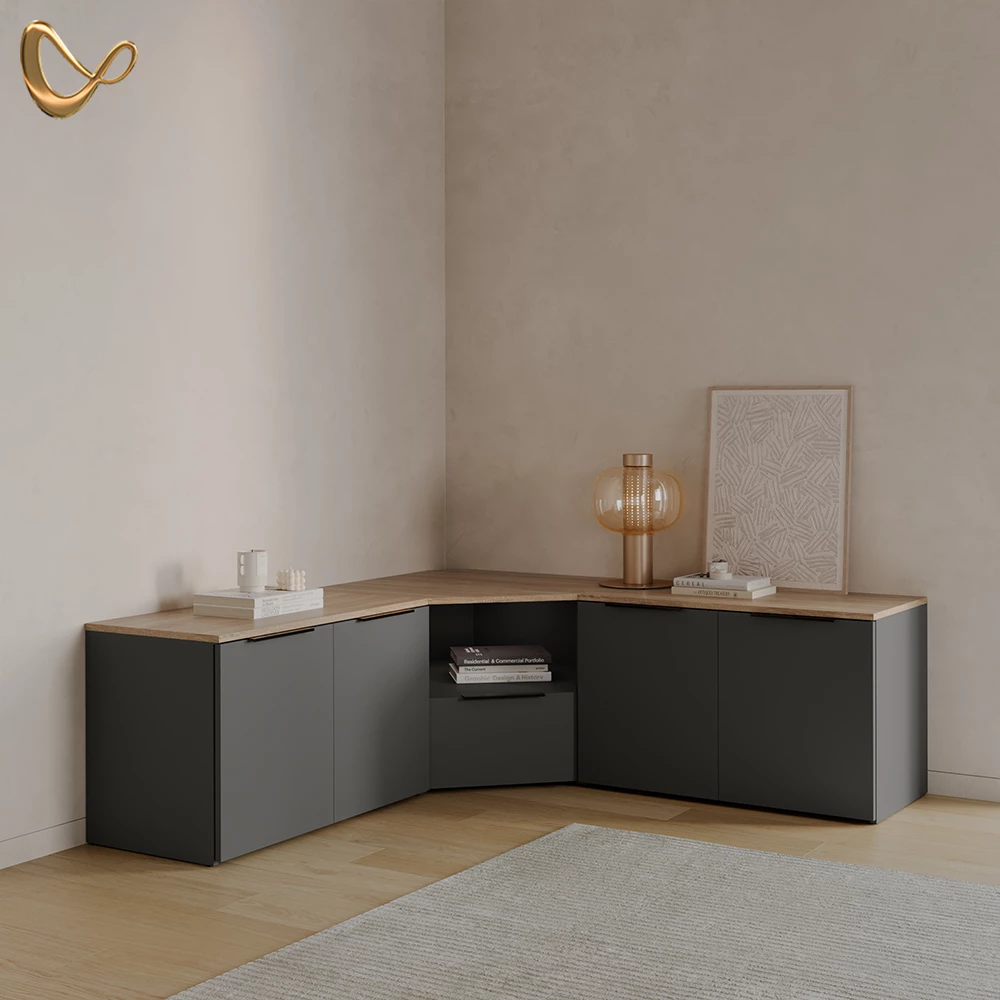Wohnwand Piave Anthrazit 3 Teile livinity®