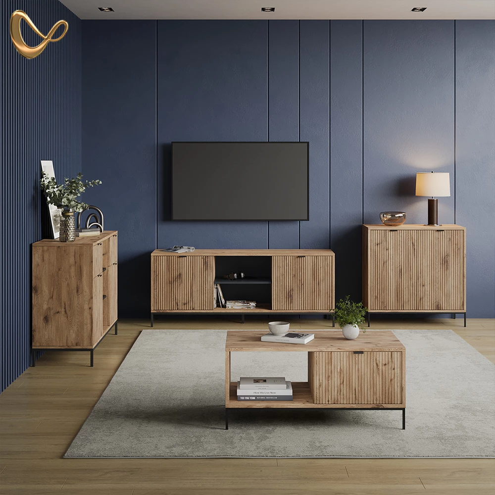 Kommode in Viking Oak, dargestellt im Ambiente und auf weißem Hintergrund