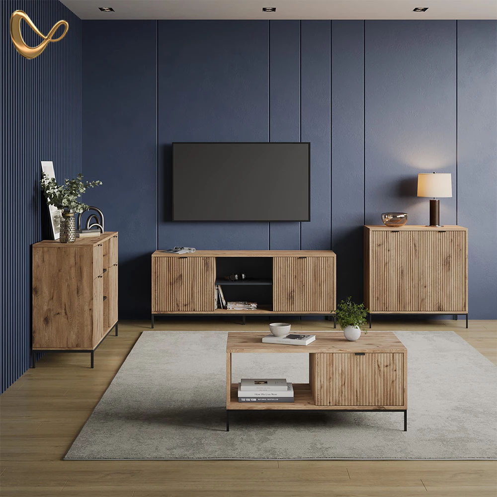 Kommode  in Viking Oak, dargestellt im Ambiente und auf weißem Hintergrund