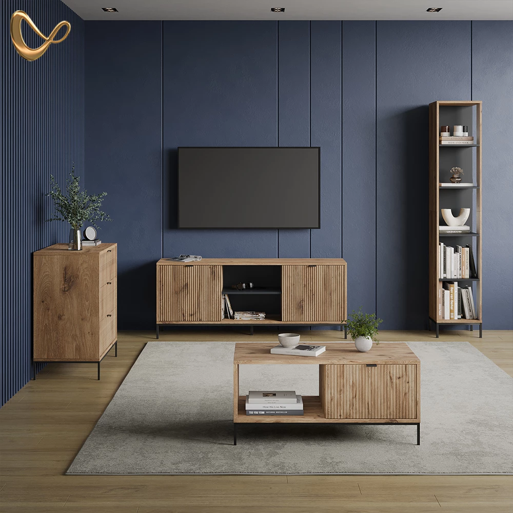 Kommode  in Viking Oak, dargestellt im Ambiente und auf weißem Hintergrund
