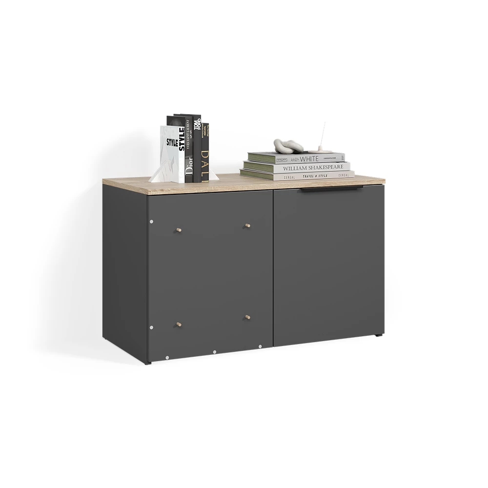 Eckkommode Piave Anthrazit Eck Kommode mit Tür livinity®