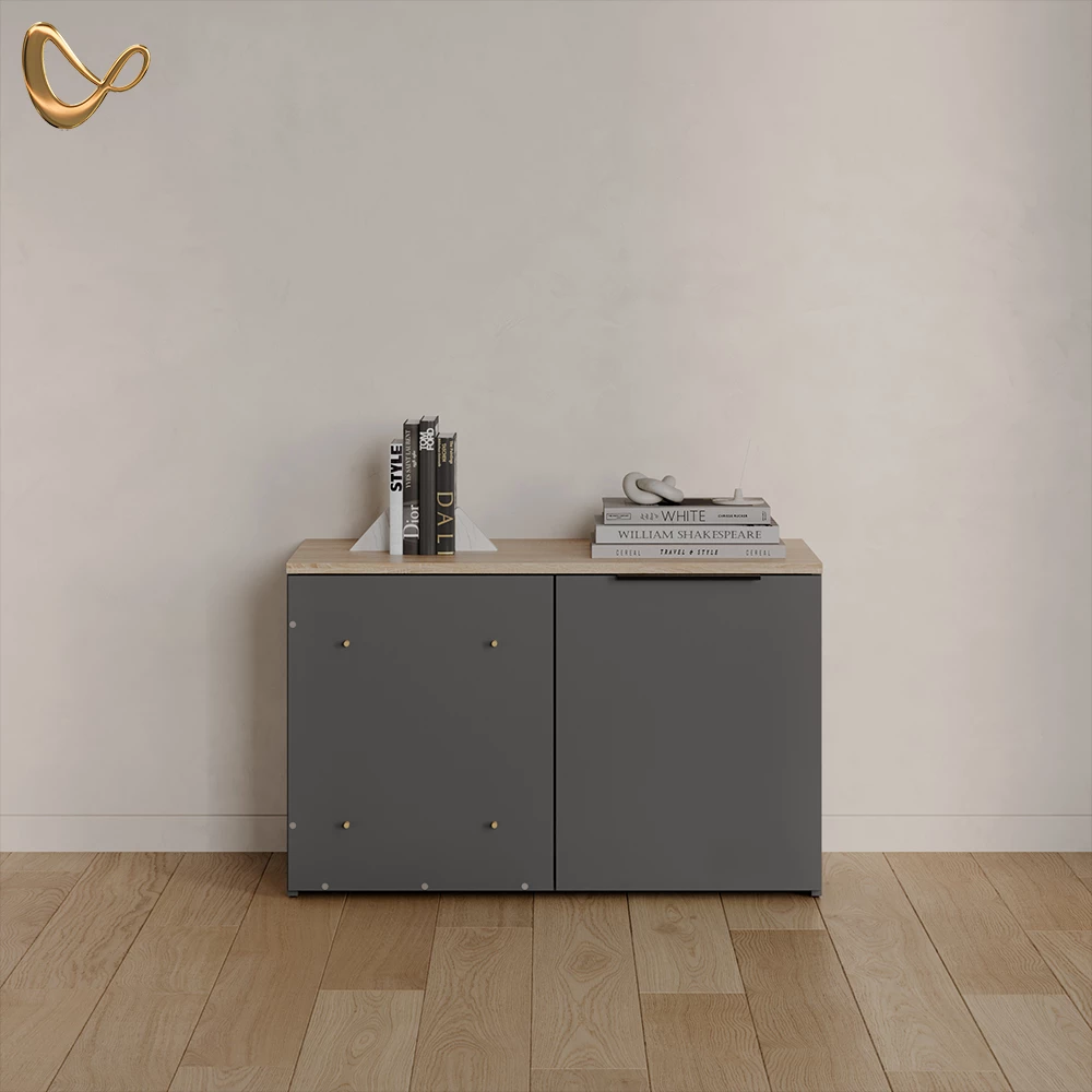 Eckkommode Piave Anthrazit Eck Kommode mit Tür livinity®