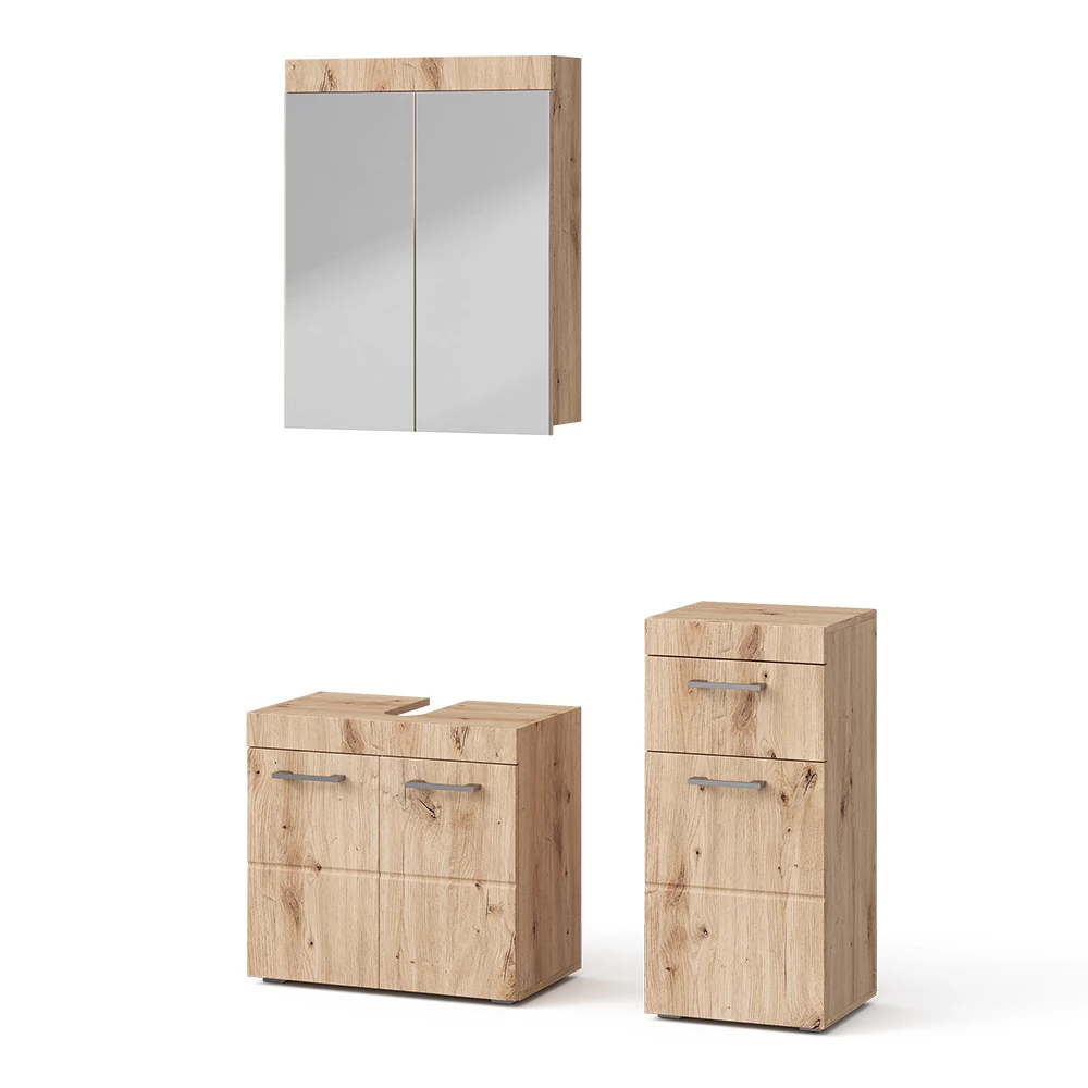 Garnitura kopalniškega pohištva v Hrast Wotan na belem ozadju