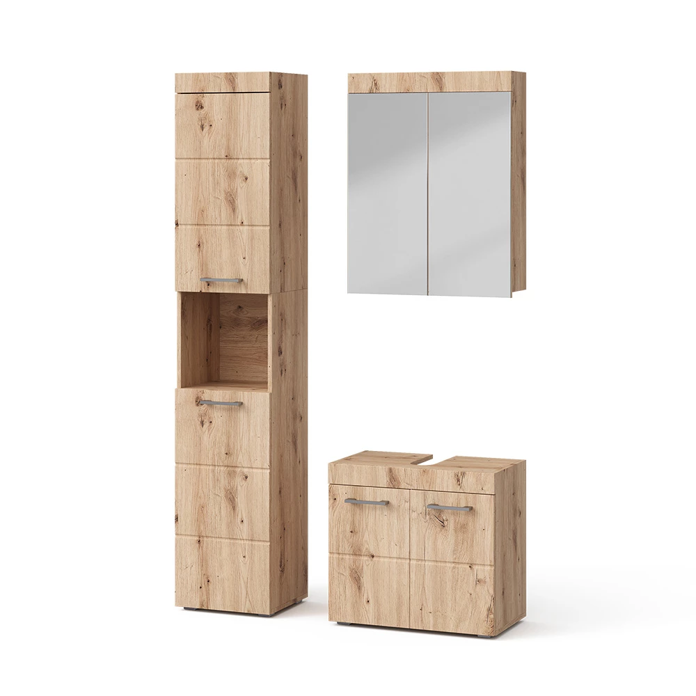 Set mobili bagno in Quercia Wotan on white background