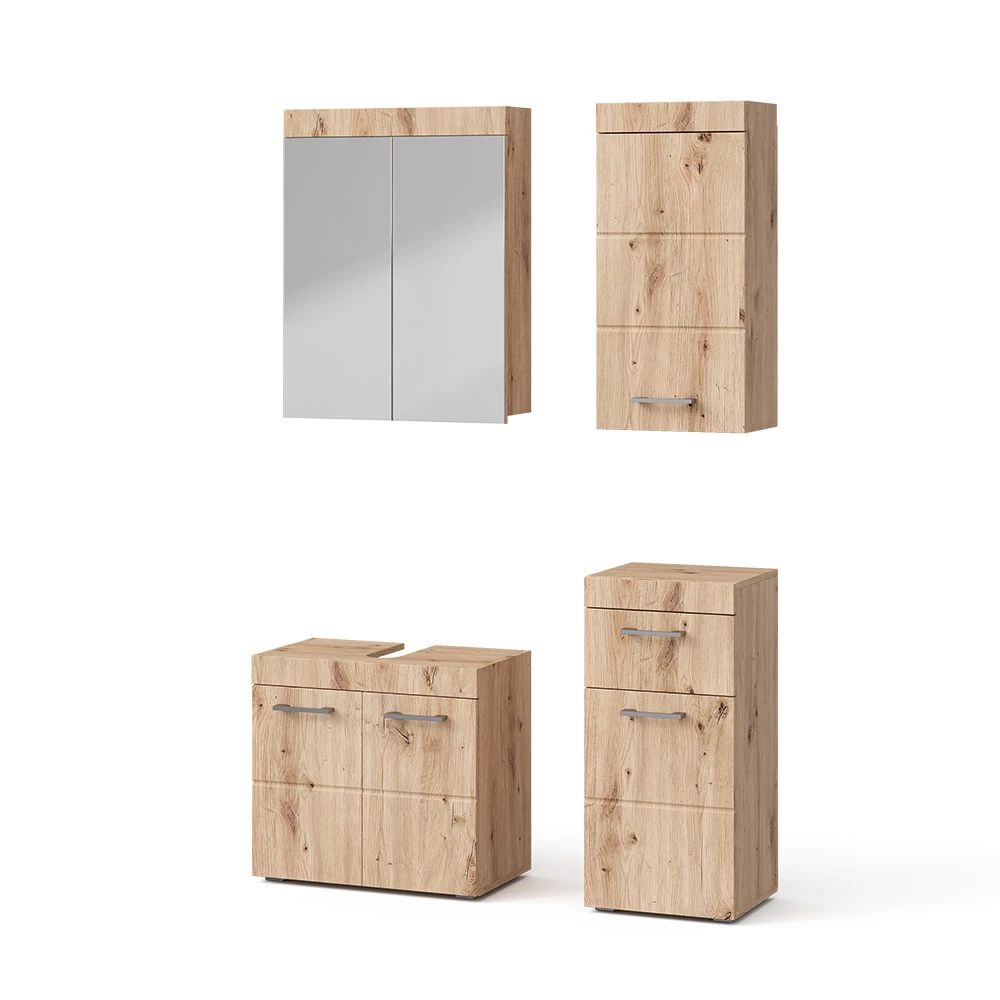 Garnitura kopalniškega pohištva v Hrast Wotan na belem ozadju